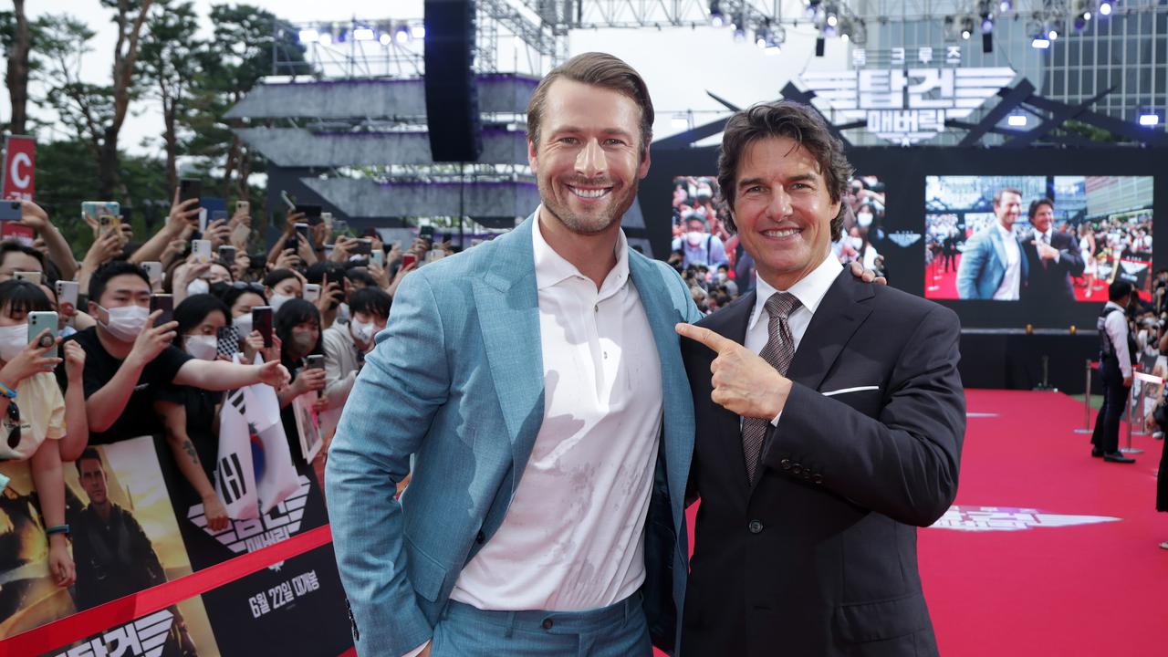 Cruise and Powell attend the South Korea premiere of Top Gun: Maverick. Picture: Han Myung-Gu/Getty Images for Paramount Pictures