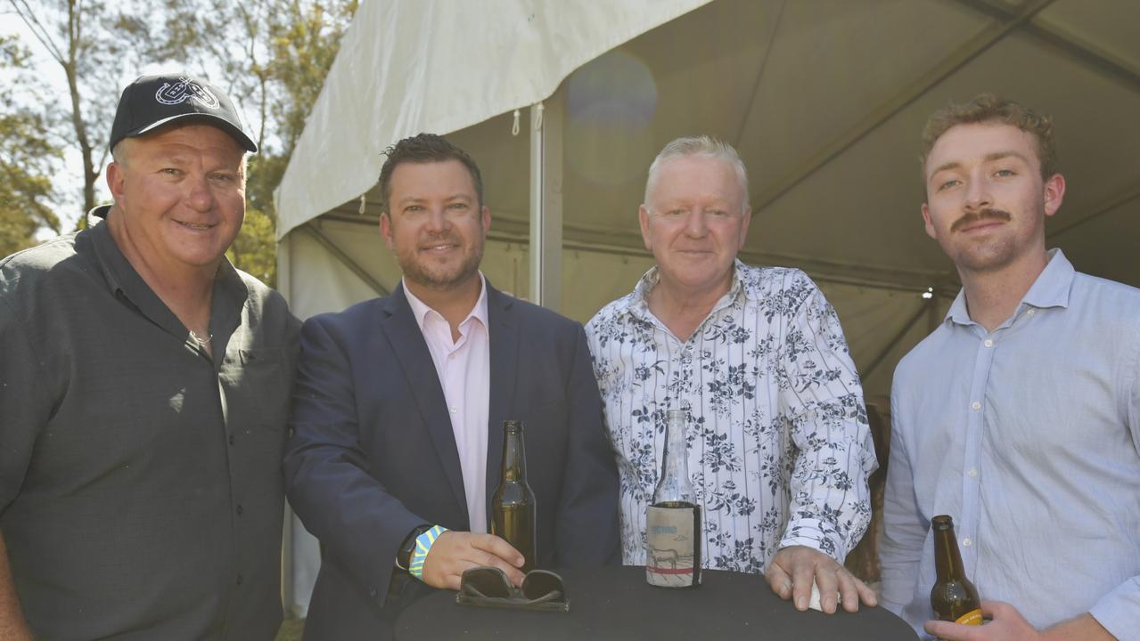 Flynn Northfield, Frank McKey, Adam Bradfield and Jamie Cottee at the Lismore Cup on Thursday.