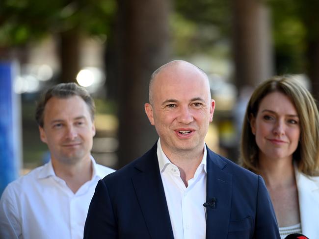 Treasurer Matt Kean, at a press conference at Manly in December, had been calling on the Liberals to pick more female candidates. Picture: Jeremy Piper