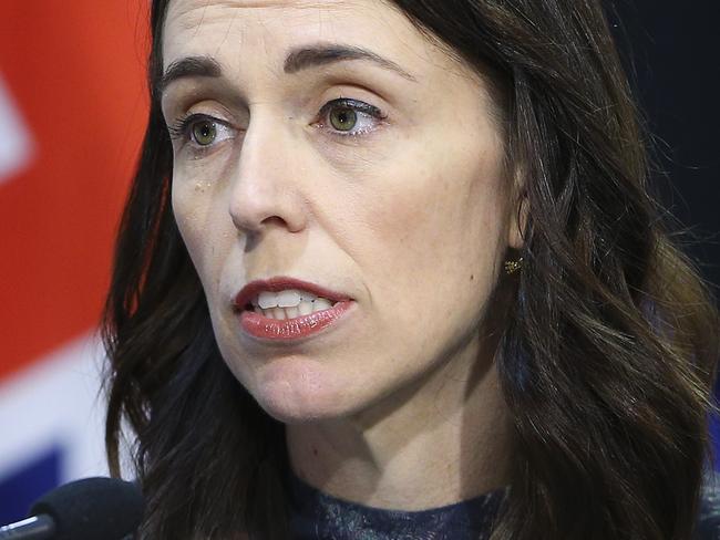 WELLINGTON, NEW ZEALAND - APRIL 19: Prime Minister Jacinda Ardern speaks to media during a press conference at Parliament on April 19, 2020 in Wellington, New Zealand. New Zealand has been in lockdown since Thursday 26 March following tough restrictions imposed by the government to stop the spread of COVID-19 across the country.  Prime Minister Jacinda Ardern on Thursday announced that restrictions could be eased as of next week if the government decides to move to COVID-19 Alert Level Three. Under the current COVID-19 Alert Level Four measures, all non-essential businesses are closed, including bars, restaurants, cinemas and playgrounds. All indoor and outdoor events are banned, while schools have switched to online learning. Essential services remain open, including supermarkets and pharmacies. A decision on whether or not to lift the level four lockdown measures will be made during a cabinet meeting on Monday 20 April followed by an announcement at 4pm New Zealand time. (Photo by Hagen Hopkins/Getty Images)