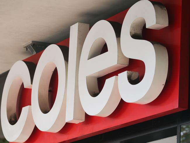 SYDNEY, AUSTRALIA -  Newswire Photos MARCH 14 2023 - A general view of a Coles supermarket sign in Sydney as the Cost of living continues to rise. Picture: NCA Newswire / Gaye Gerard.