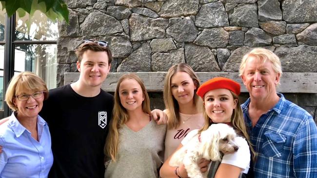 Alison Watkins, with her son Elliott, daughters Meg, Grace and Ilsa, with dog Custard, and husband Rod.