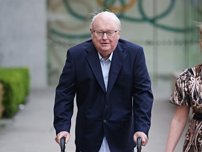 Former Labor MP Graham Richardson entering his 70th birthday bash at the MCA in Sydney on the 2nd of November 2019. Picture: Adam Yip