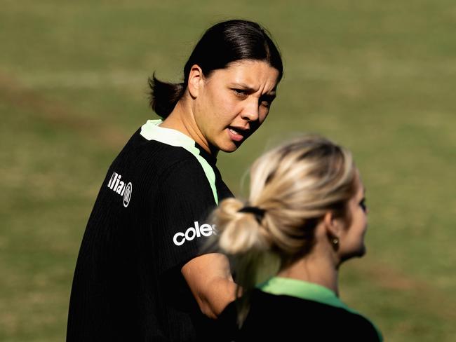 Sam Kerr at Matildas training this week Picture: Getty Images