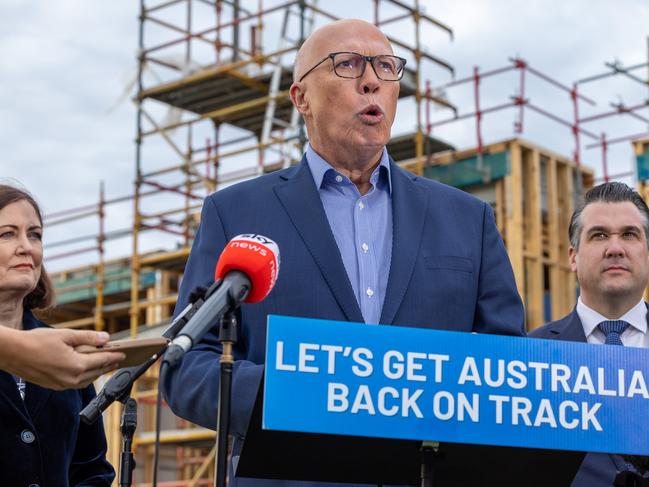 NCA 2025 Federal Election Liberal Bus 06/04/2025Melbourne AustraliaLeader of the Australian Liberal party Peter Dutton visits Donnybrook in Melbourne to discuss immigration and housing on the campaign trail for the 2025 federal election.Picture Thomas Lisson / NewsWire
