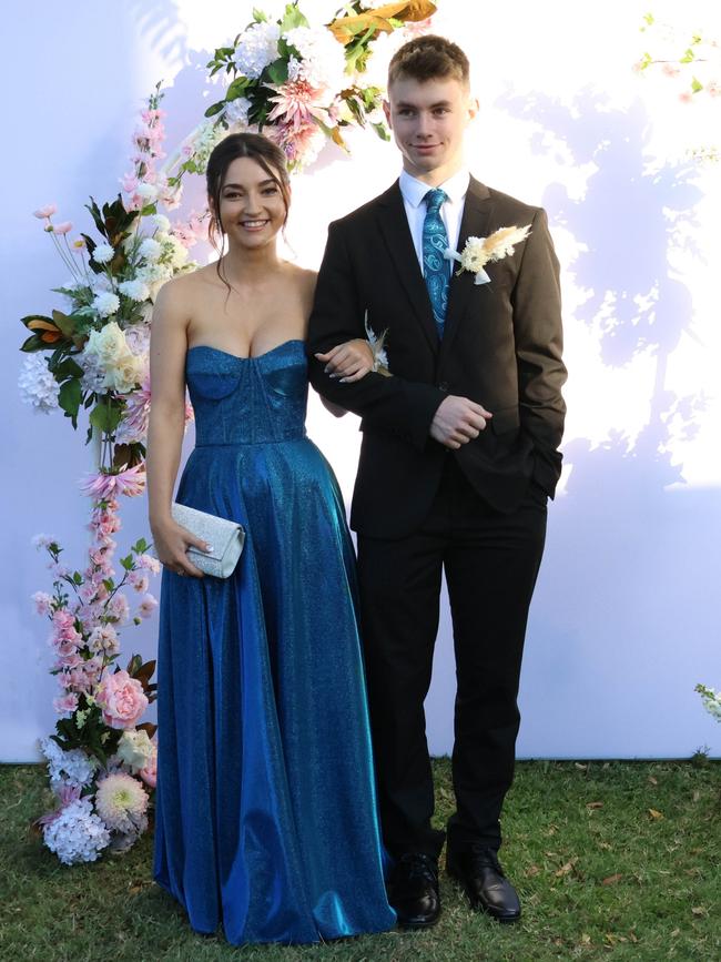 Paige with formal partner at the 2024 St Ursula's College formal.