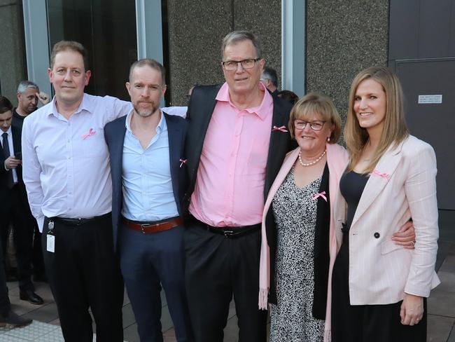 Lynette Dawson’s family pictured outside the the federal court after Chris Dawson was found guilty. Picture: NCA NewsWire / Damian Shaw