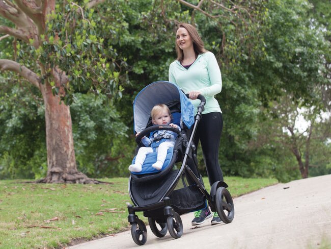 Britax E-Brake stroller with touch-sensitive, electronic braking.
