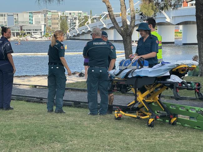 A man is missing while swimming at Paradise Point Parklands on the Gold Coast. Picture: Kathleen Skene