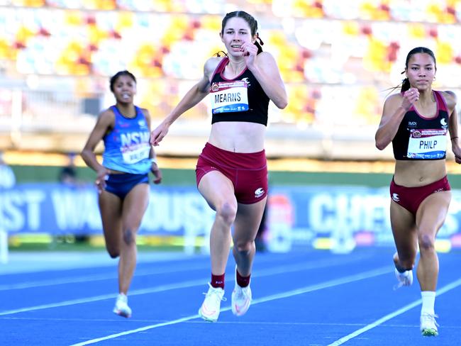 Amaya MEARNS and Thewbelle PHILP Australian All Schools track and field championships in Brisbane. Saturday and 7, 2024. Picture John Gass