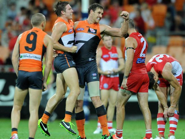 The Giants knocked off cross-town rival Sydney in Leon Cameron’s first game as coach. Picture: AAP Image/Dean Lewins