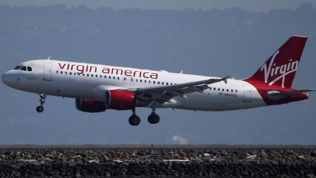 The man was arrested when the Virgin America flight landed in New Jersey. Picture: Justin Sullivan/Getty Images/AFP