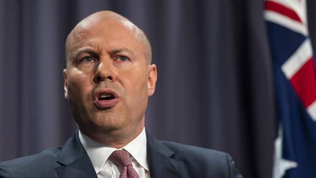 Treasurer Josh Frydenberg in Canberra on Wednesday. Picture: Martin Ollman