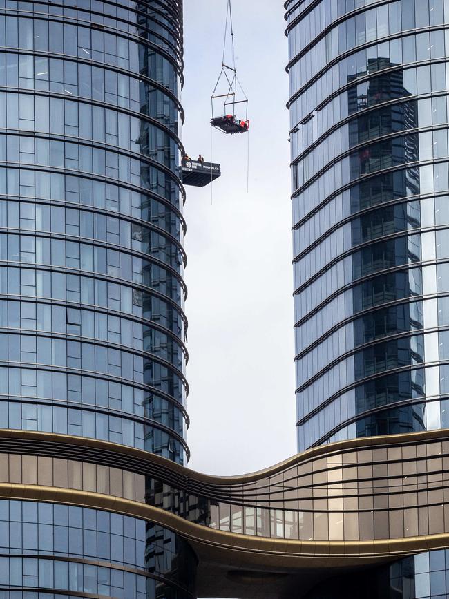 The car near the 57th floor.