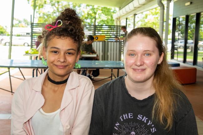 Megan Sanders and Gemma Green from Mackay Christian College experience a day in the life of a uni student at CQUniversity's Mackay Uni Experience.Picture: Michaela Harlow