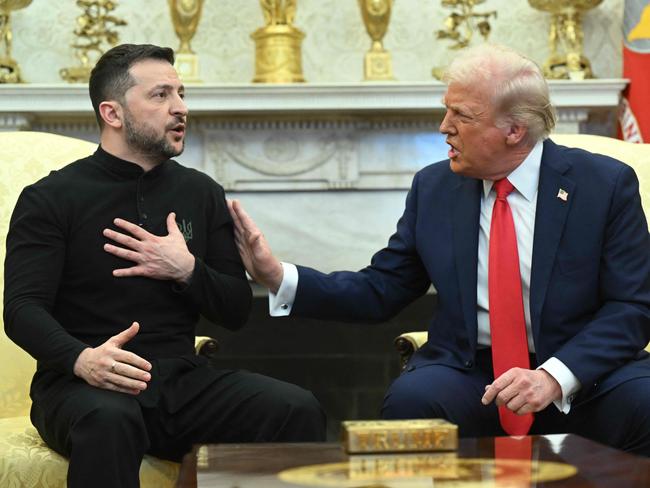 US President Donald Trump had a combative meeting with Ukraine's President Volodymyr Zelensky in the Oval Office on February 28. Picture: AFP