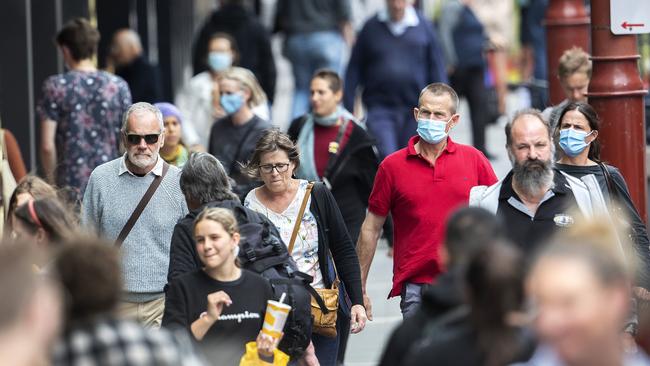 The PM is recommending that Aussies wear their masks. Picture: Chris Kidd