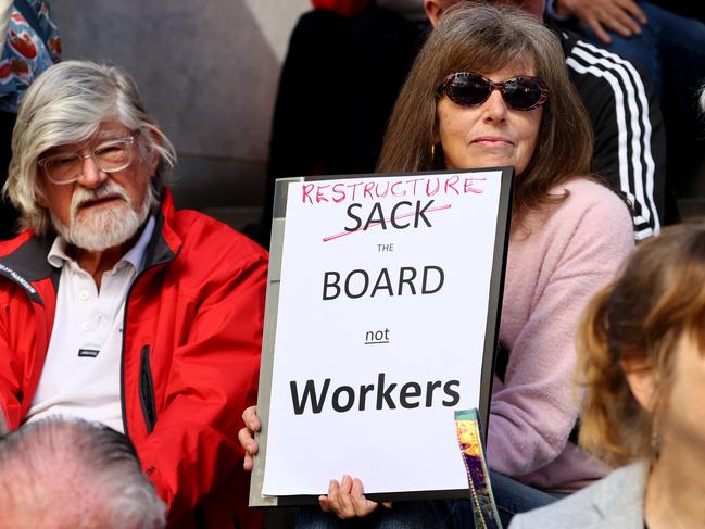 13,April, 2024: Rally to save the SA Museum from funding cuts at the Adelaide Parliament House. Picture: Kelly Barnes