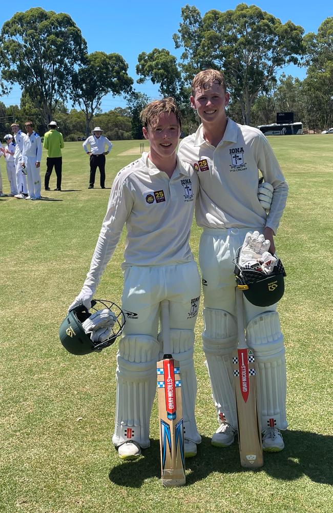 Left is Zayne Thomas, who scored 252* and right is Harley Malpass, who scored 116* in round 2 of the season.