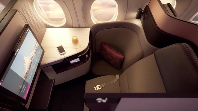 QSuite, business class on Qatar Airways.