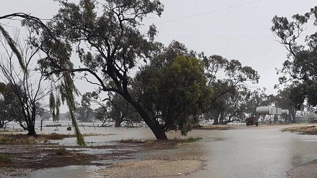 Waters rising in Birchip. Picture: Supplied