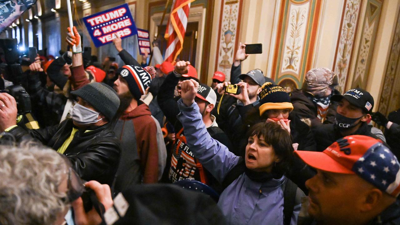 Supporters of Trump protest inside the US Capitol on January 6, 2021, in Washington, DC. Picture: ROBERTO SCHMIDT / AFP