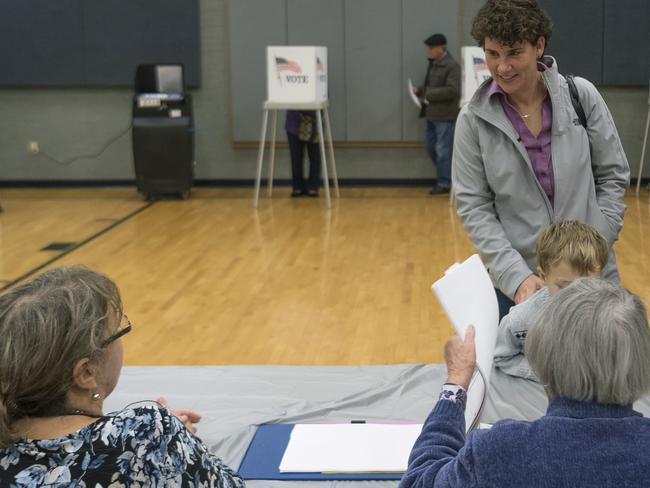 Democratic congressional candidate Amy McGrath votes in Kentucky. Picture: AP