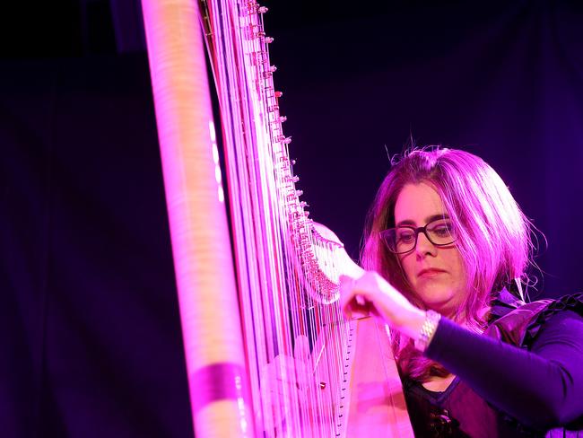 Harpist Emily Sanzaro entertains the diners at the Winter Feast opening night. Picture: SAM ROSEWARNE