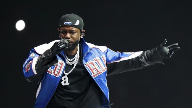 Kendrick Lamar performs during halftime of the NFL Super Bowl in New Orleans. (AP Photo/Matt Slocum, file)