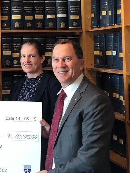 DC Motors sales manager Grant Mathers, Central Queensland Law Association committee member Pierre Lammersdorf, CQ Law Association president Samantha Legrady with District Court Judge Michael Burnett.