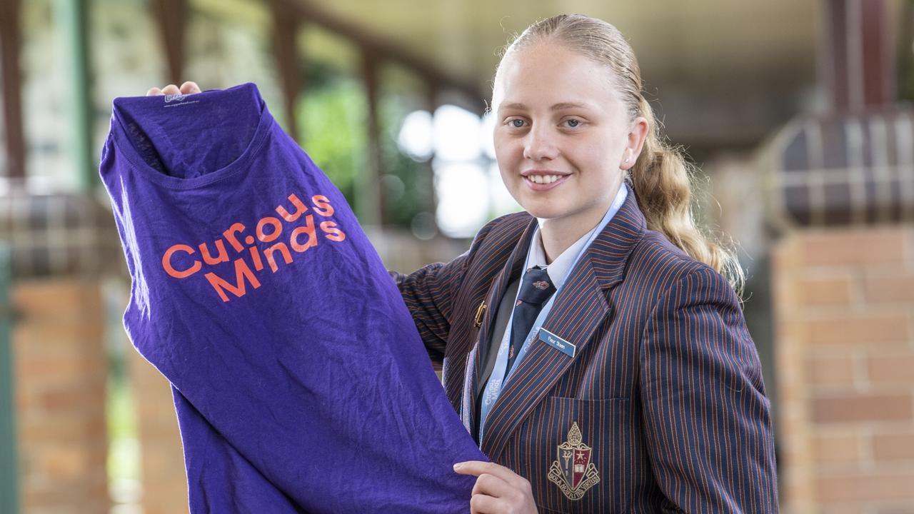 Local student Fleur Steen from Toowoomba Anglican School is one of 120 girls selected for Curious Minds, a STEM program for female student in year 9 and 10 from regional, rural and low socio-economic areas across Australia. Picture: Nev Madsen