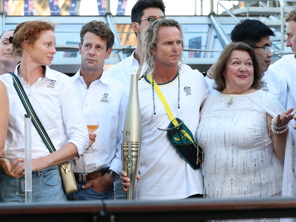 Gina Rinehart went all out as she hosted Olympians on a boat for dinner on the Seine. Picture: Adam Head