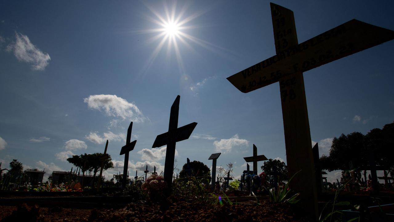 A graveyard for Covid-19 victims at the Nossa Senhora cemetery in Manaus, Brazil. Picture: Michael Dantas