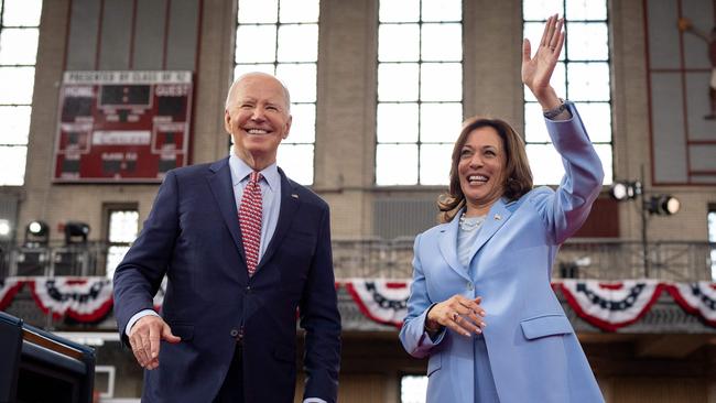 US President Joe Biden and US Vice President Kamala Harris at a campaign rally in May. Picture” Getty Images