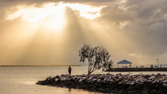 Sunrise off Wynnum, in eastern Brisbane. Picture: Neale Maynard