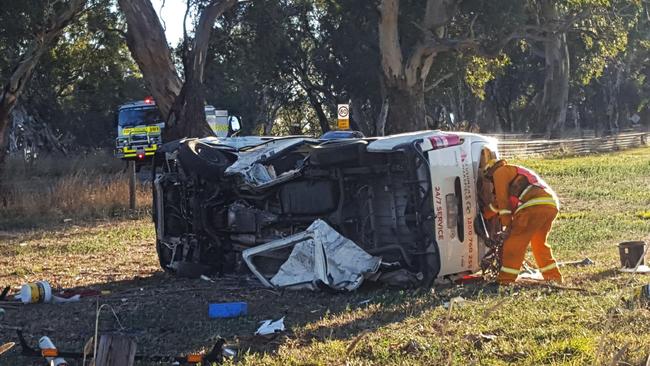 Three people were treated in hospital after yet another crash at a notorious Adelaide Hills intersection last week. Picture: Supplied by Cr Malcolm Herrmann