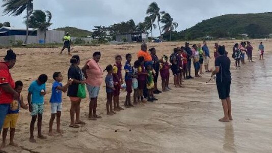 Mabuiag Island residents conduct memorial for Wendy Richardson. Picture: Supplied