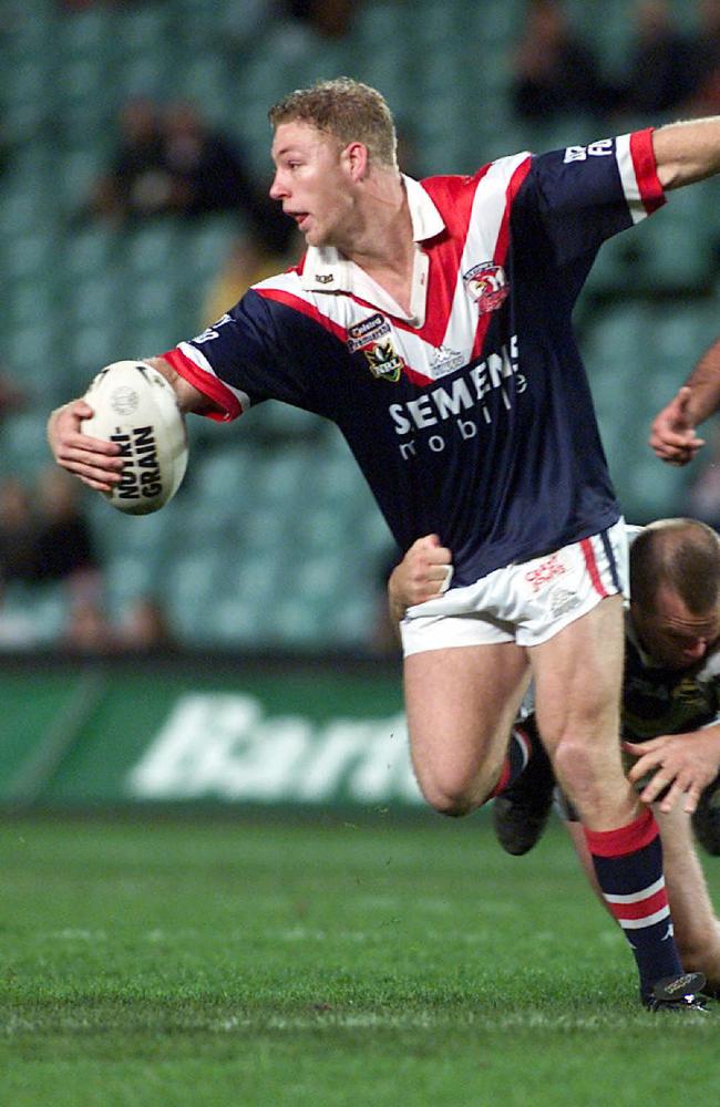 Mick Crocker as a Rooster. PicRoy/Haverkamp. sport rugby league action