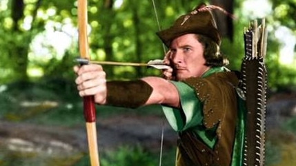 Errol Flynn as Robin Hood in The Adventures OF Robin Hood (1938).