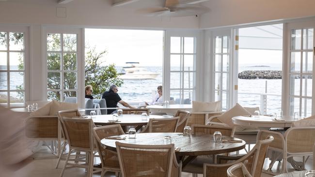 The view from the restaurant at Manly Boathouse in Manly. Picture: Mark Cranitch.