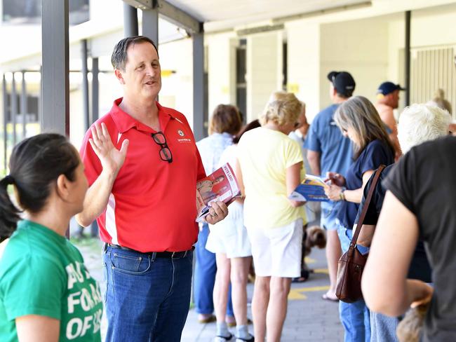 Election booth, Caloundra Cricket Club. Jason Hunt. Picture: Patrick Woods.