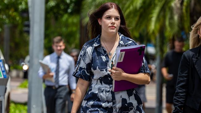 Defence barrister Brooke Houen leaving Darwin Local Court. Picture: Pema Tamang Pakhrin