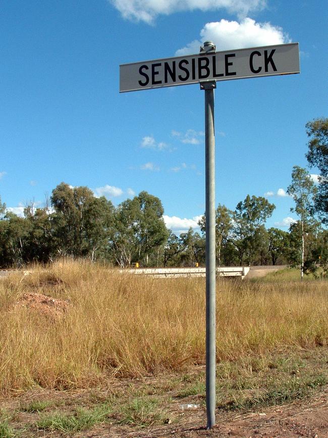 Sensible Creek west of Charters Towers on the Flinders Highway, where the skeleton of Robin Hoinville-Bartram (19) was found on November 15, 1972.