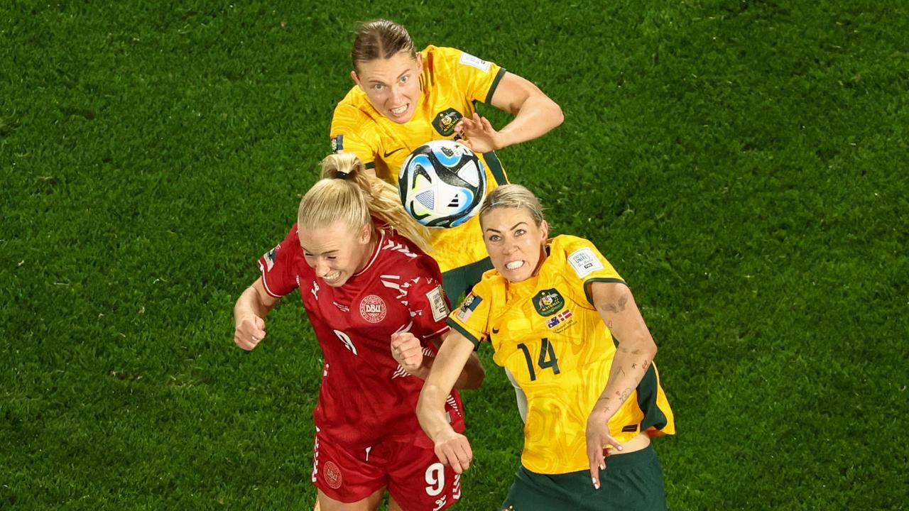 Clare Hunt and Alanna Kennedy have been defiant in Australia’s defence. Picture: David Gray/AFP