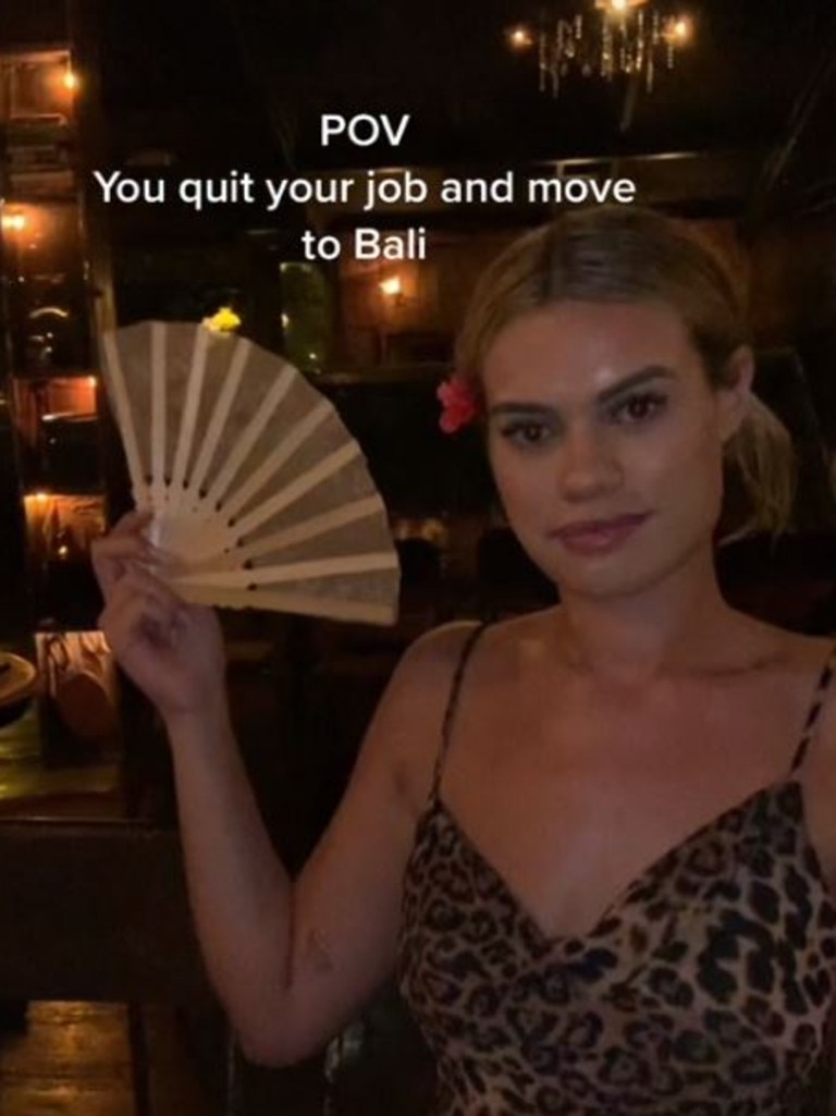 She shared details about her life in Bali on her TikTok. Picture: Olyvia Cowley/TikTok