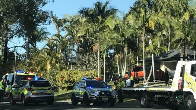 Scene of a motorbike crash Yarrimbah Dr Nerang. Picture: Lexie Cartwright.