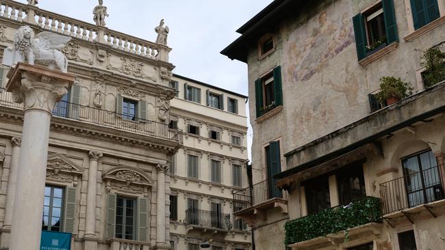 The spectacular Palazzo Maffei, Verona, sits at the top of Piazza delle Erbe, Verona. Photo: Elizabeth Meryment