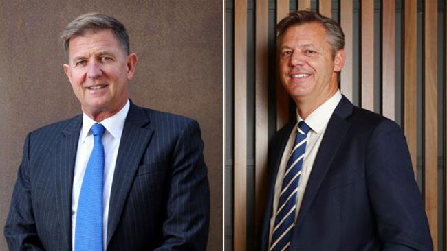 Tim Worner, left, will leave Seven West Media immediately, replaced by James Warburton, right. Pictures: James Croucher/News Corp