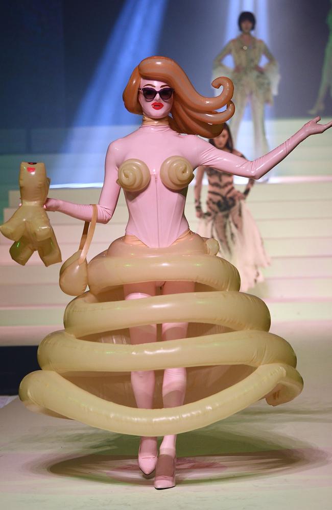 Blow up doll chic. Picture: AFP