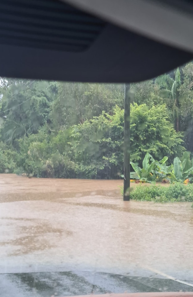 Roads have been inundated with water in Kin Kim. Picture: Kin Kin Queensland Facebook page